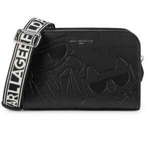 🔹️Karl Lagerfeld 🔹️Maybelle Black Leather Crossbody Purse / Camera Bag No Tags